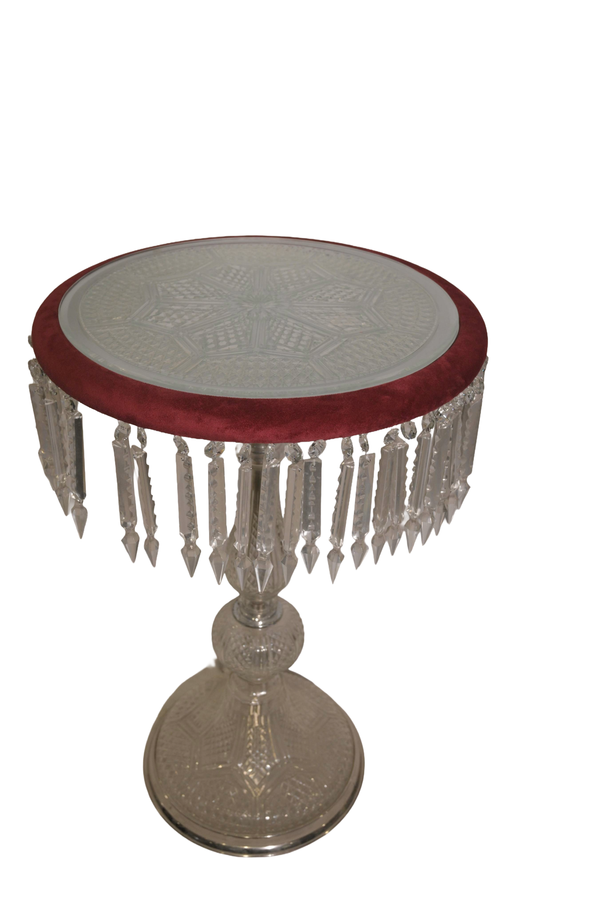 Crystal Pedestal Accent Table