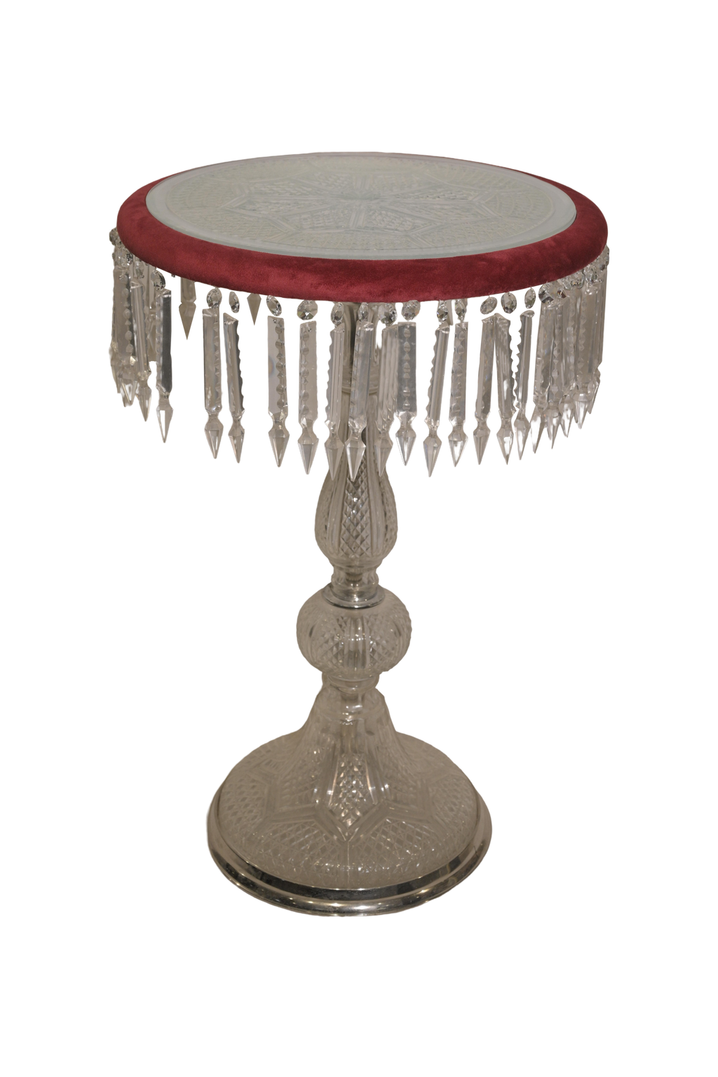 Crystal Pedestal Accent Table