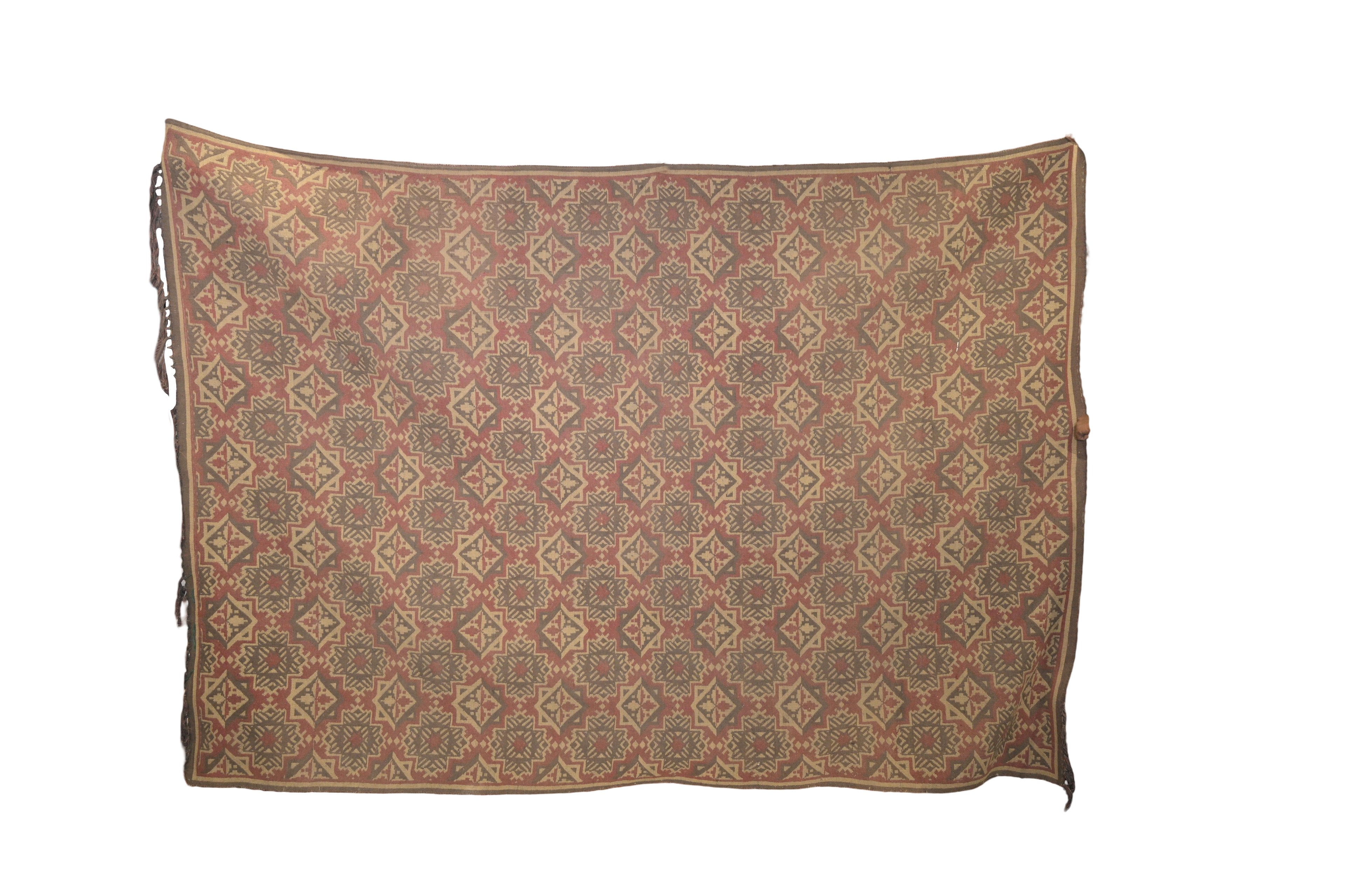 Vintage Geometric Pattern Wool Rug