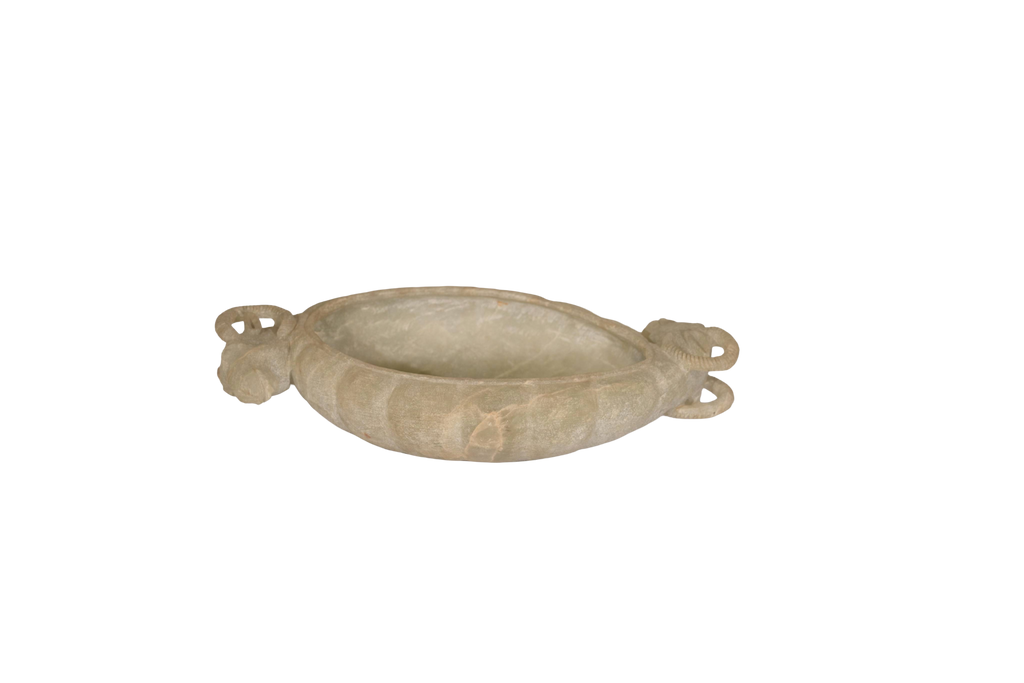 Antique Marble Lotus Decorative Bowl