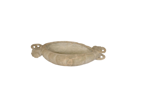Antique Marble Lotus Decorative Bowl