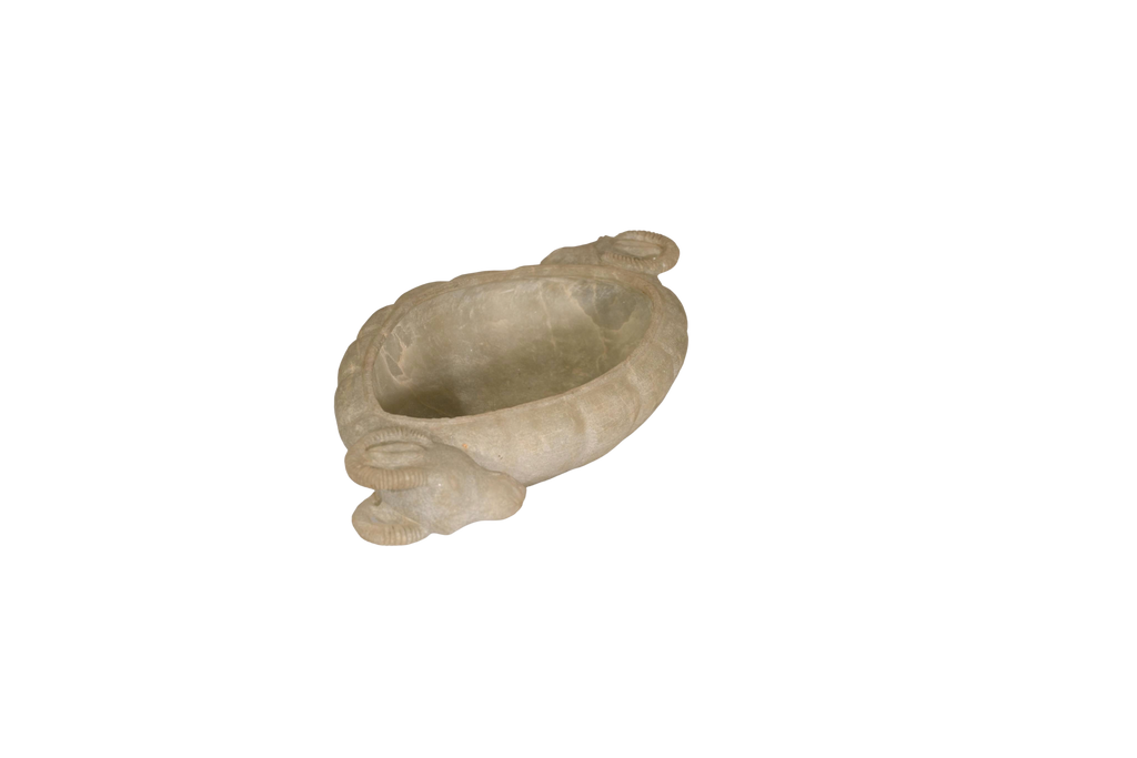 Antique Marble Lotus Decorative Bowl