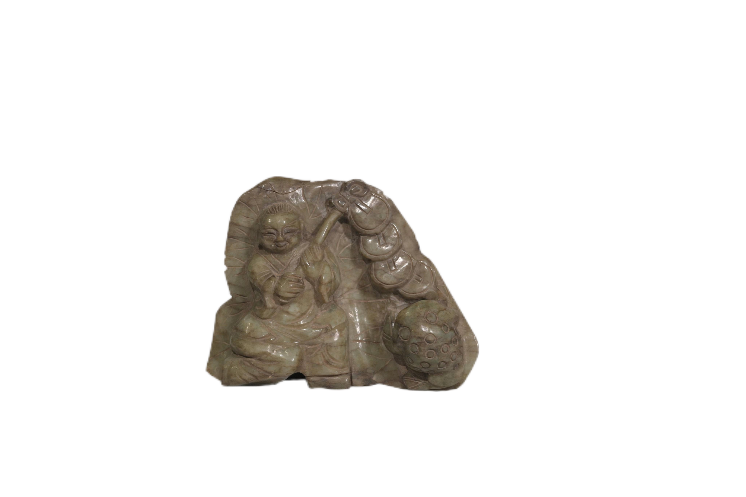 Prosperity Jade Laughing Buddha Figurine