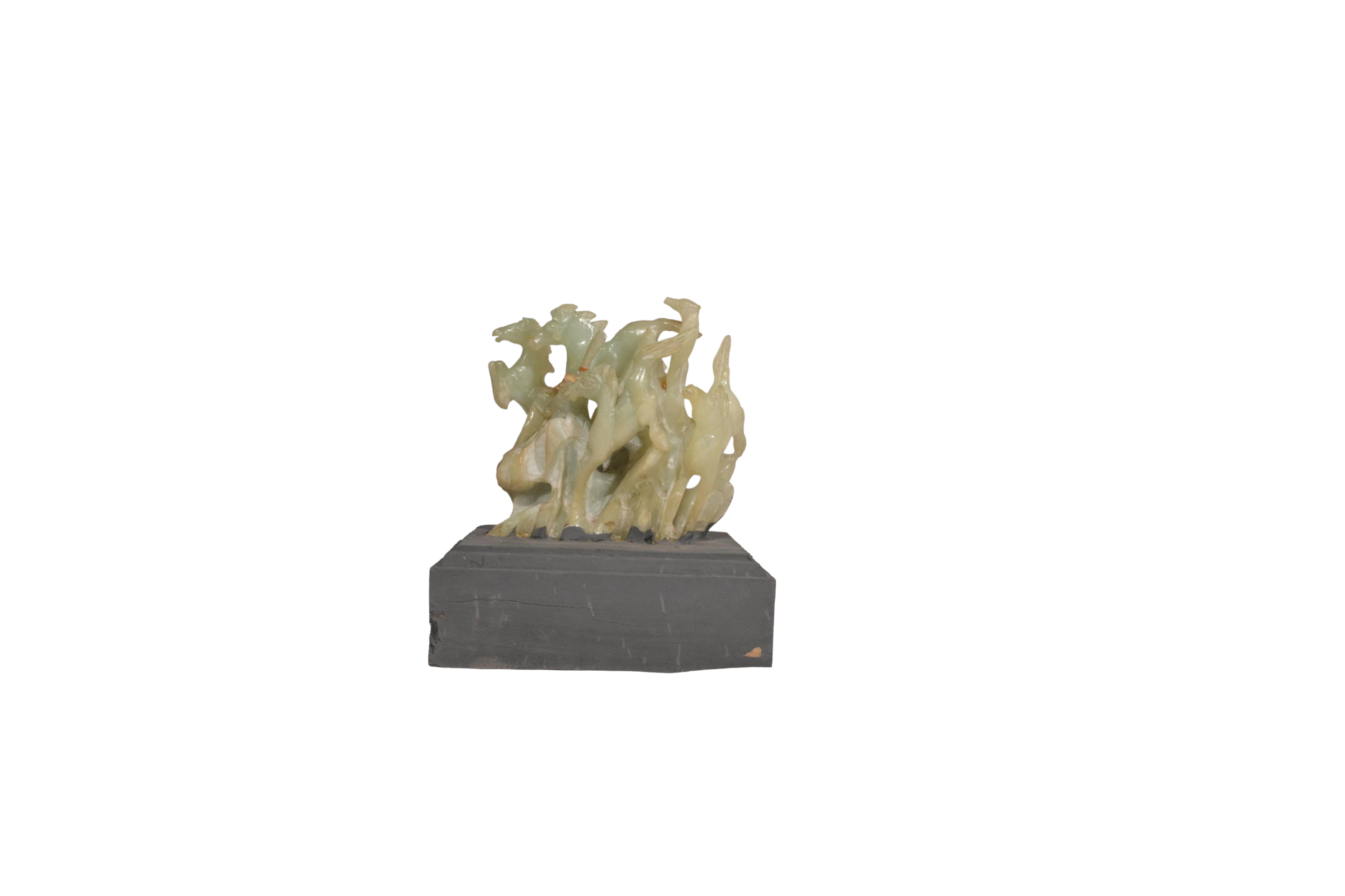 Celestial Deer Jade Landscape Sculpture