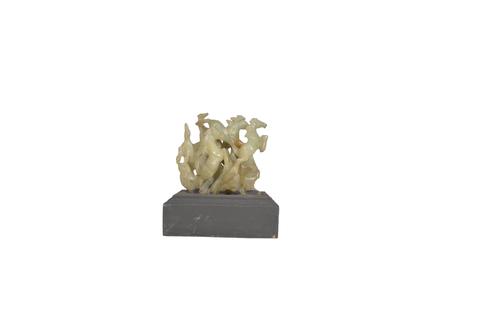 Celestial Deer Jade Landscape Sculpture