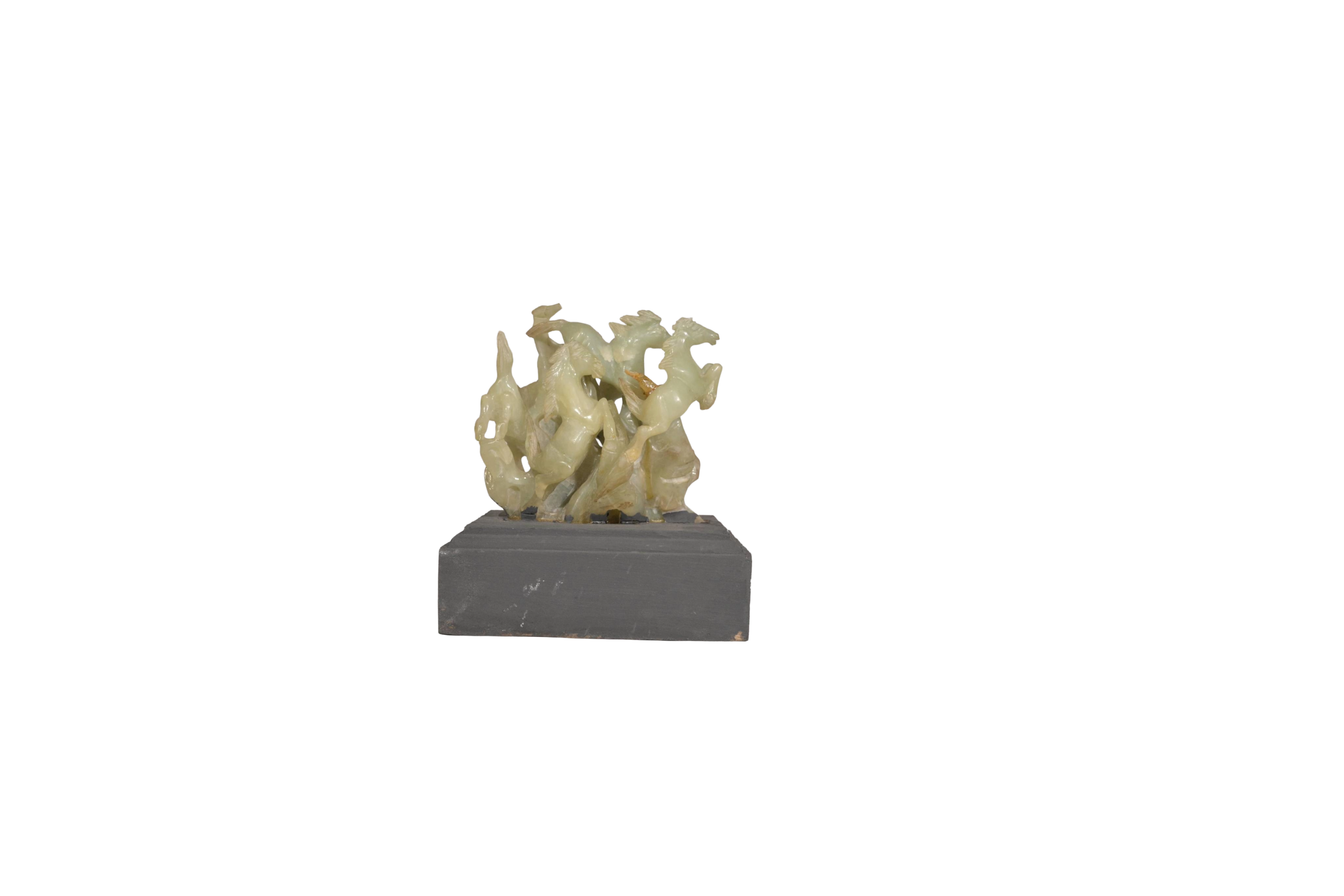 Celestial Deer Jade Landscape Sculpture