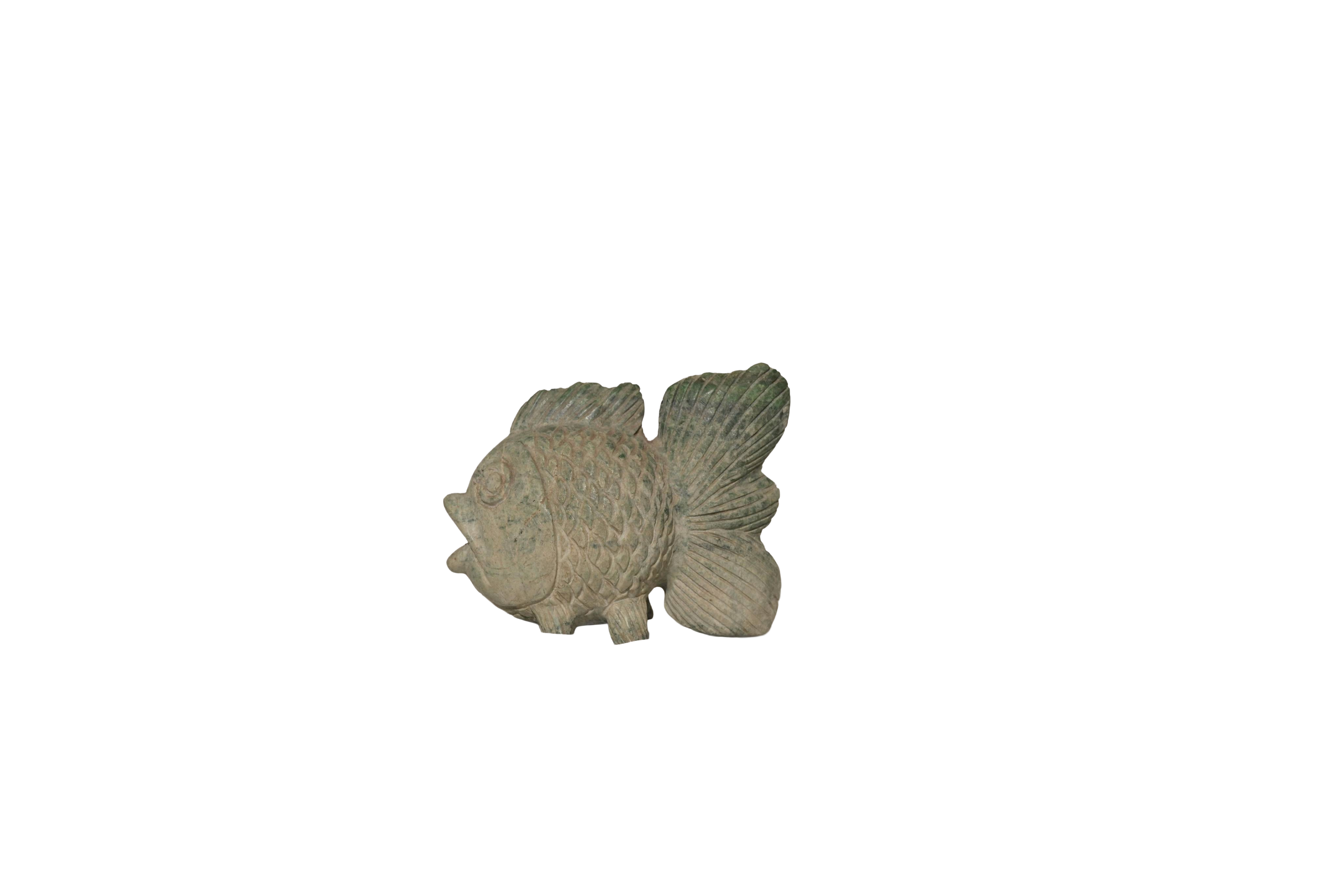 Hand-Carved Marble Fish Sculpture