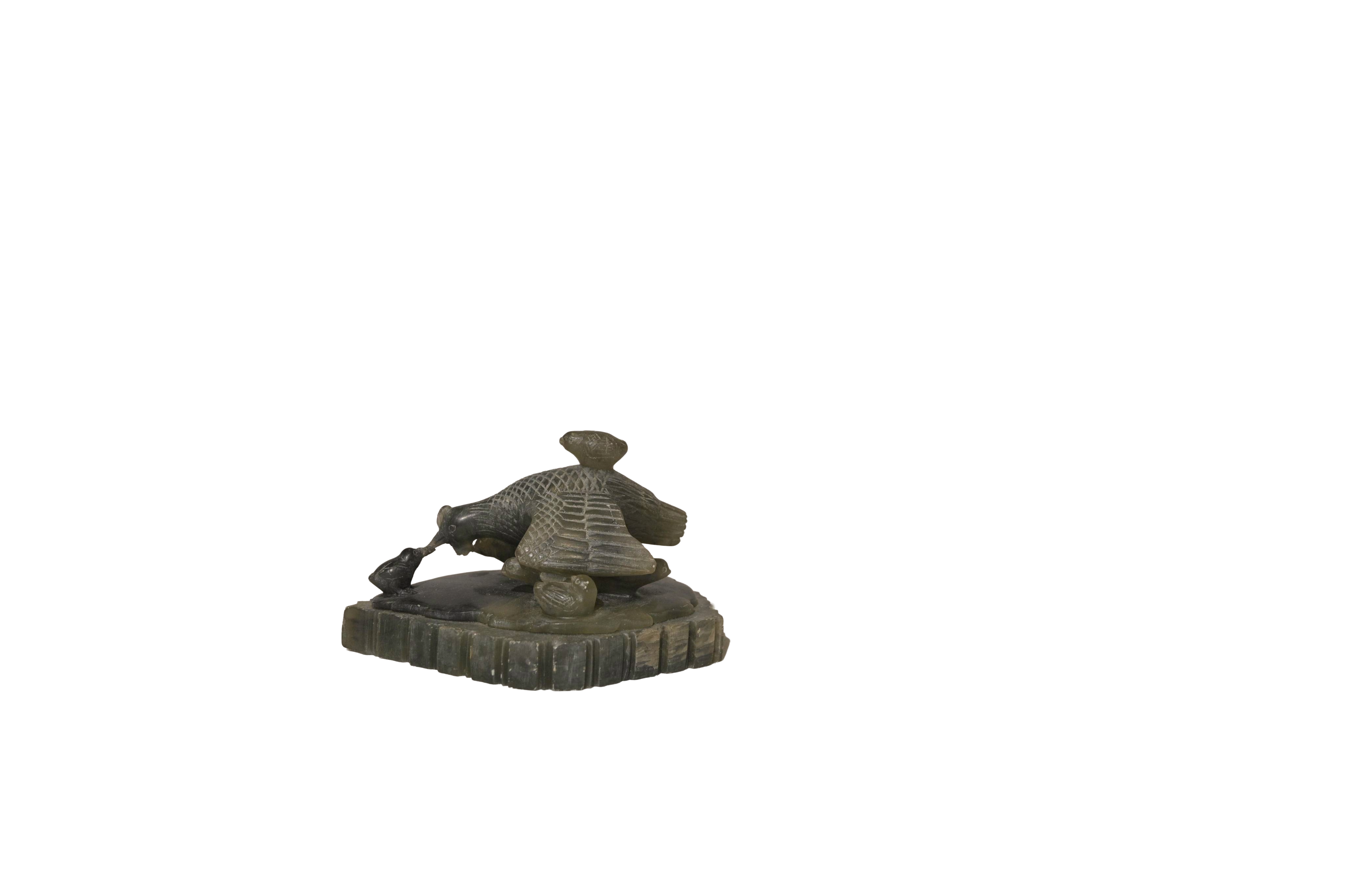 Oriental Turtle Family Jade Sculpture