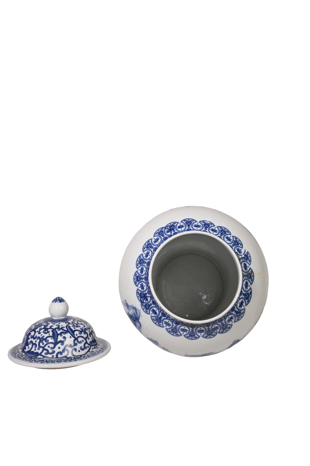 Blue White Porcelain Temple Jar