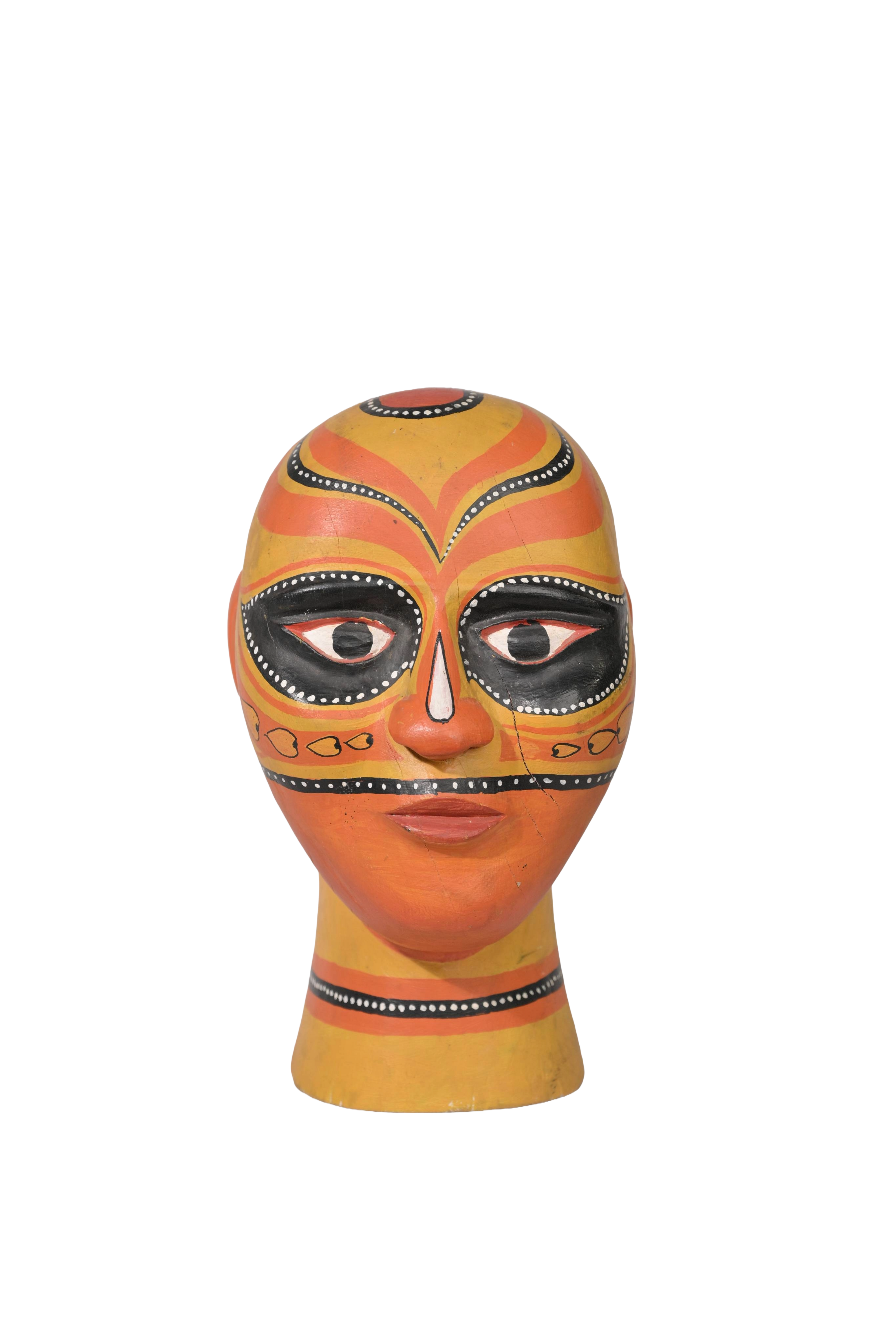 Antique Wooden Tribal Head Sculpture