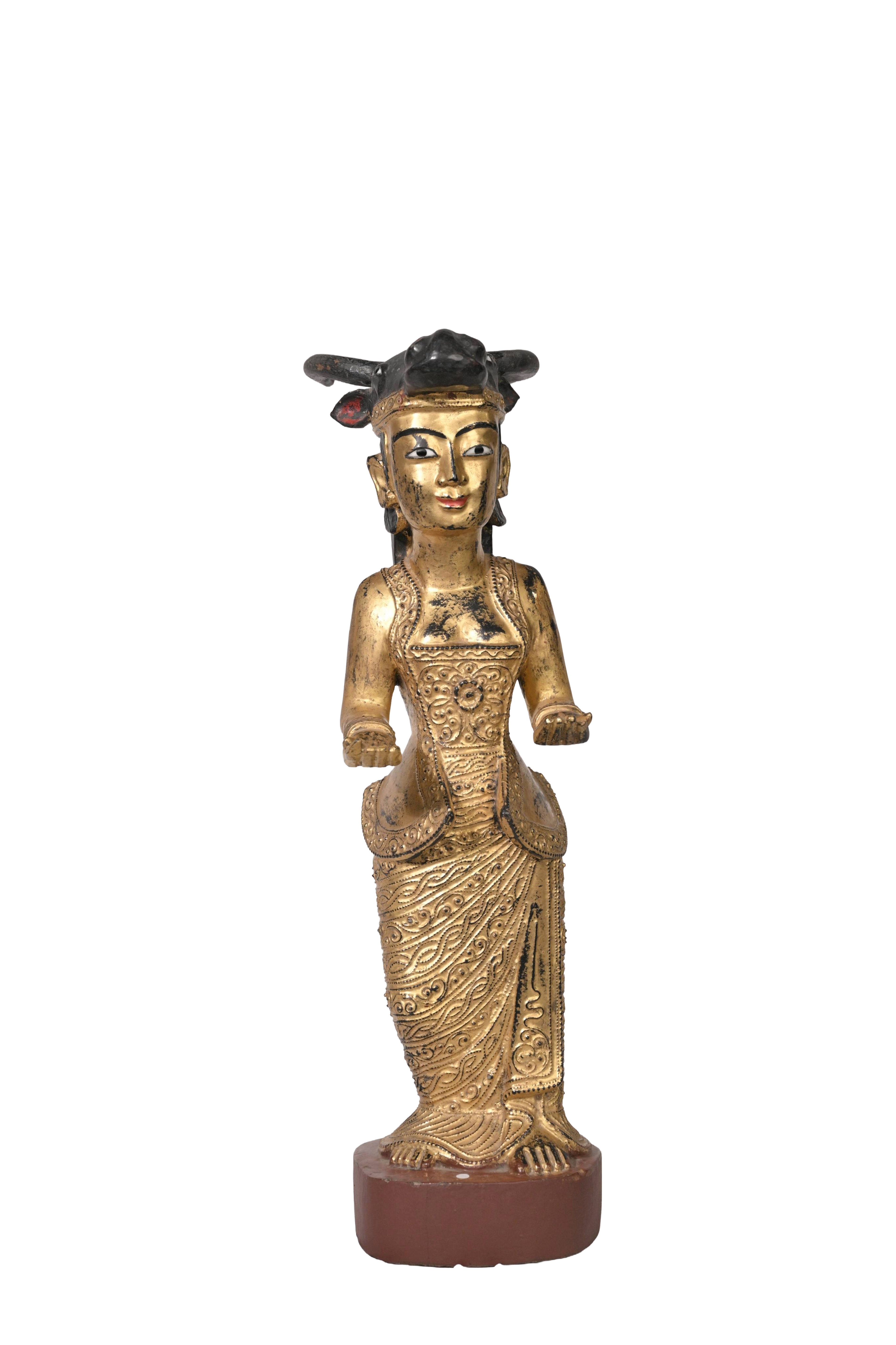 Burmese Royal Court Attendant Figure
