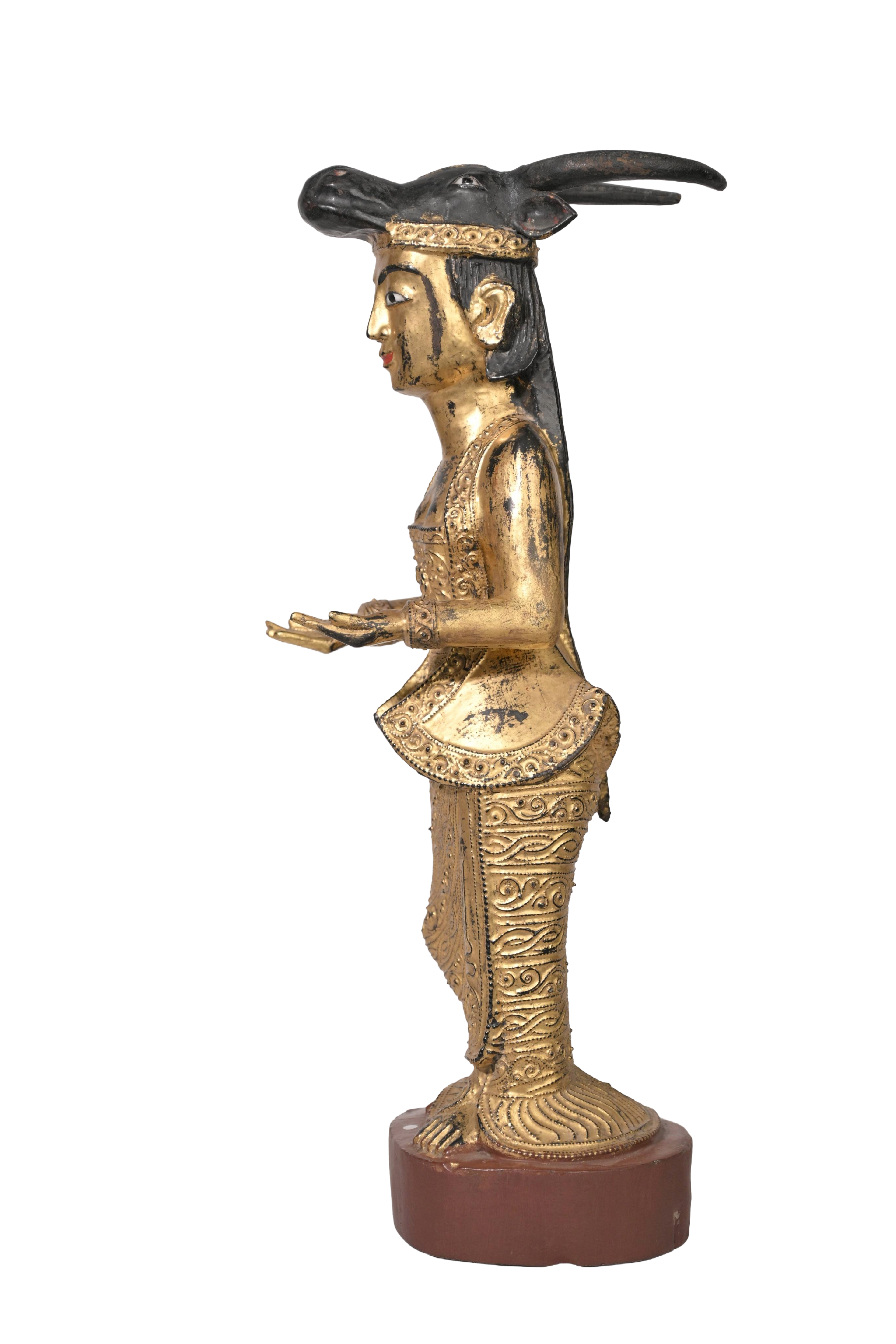 Burmese Royal Court Attendant Figure