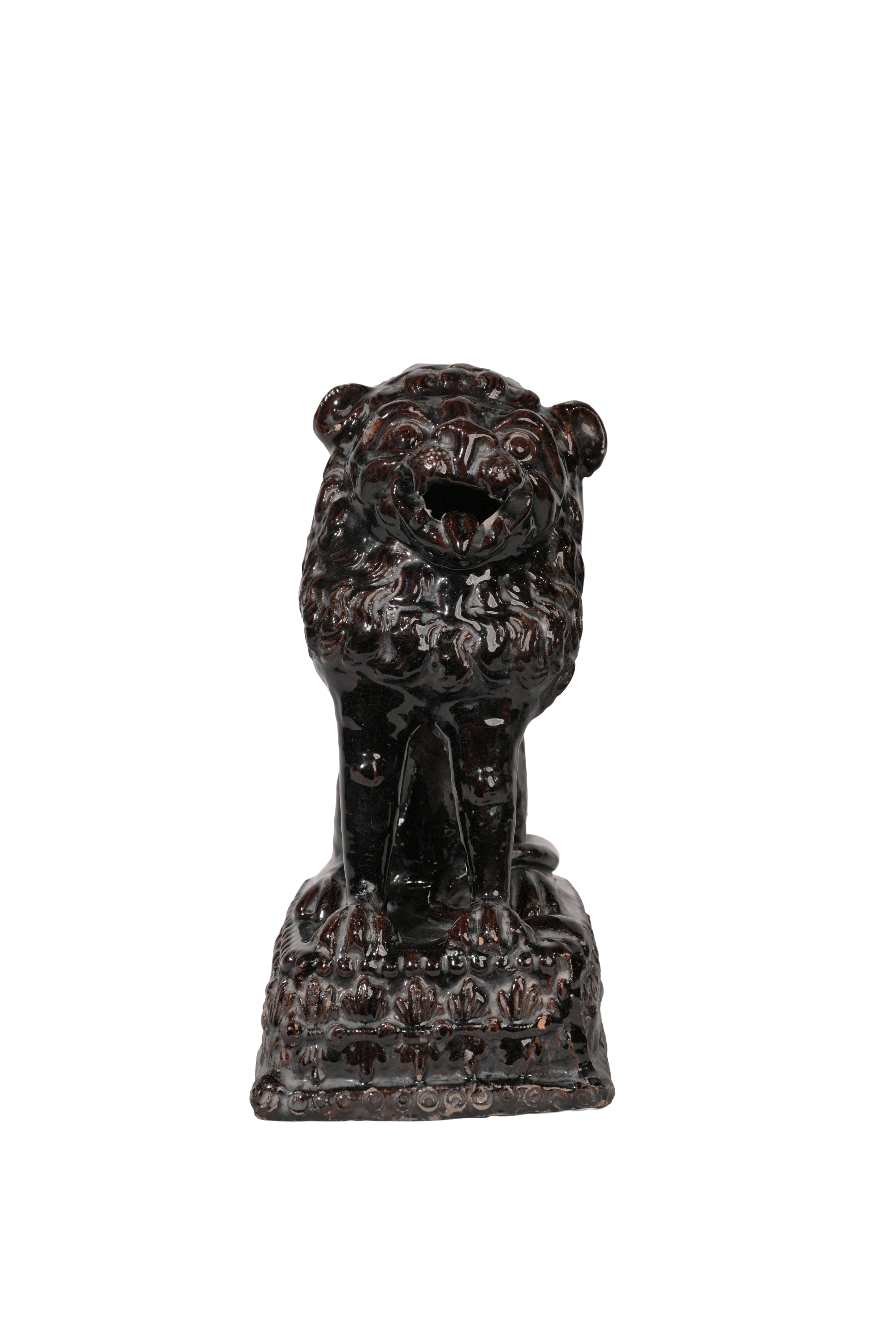 Glazed Guardian Lion Sculpture
