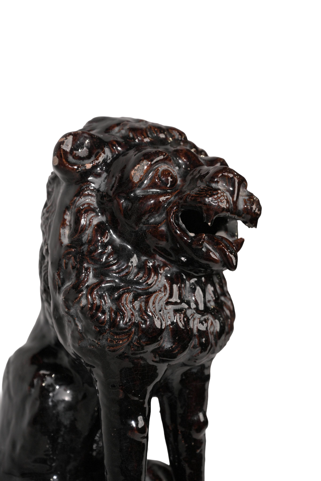 Glazed Guardian Lion Sculpture
