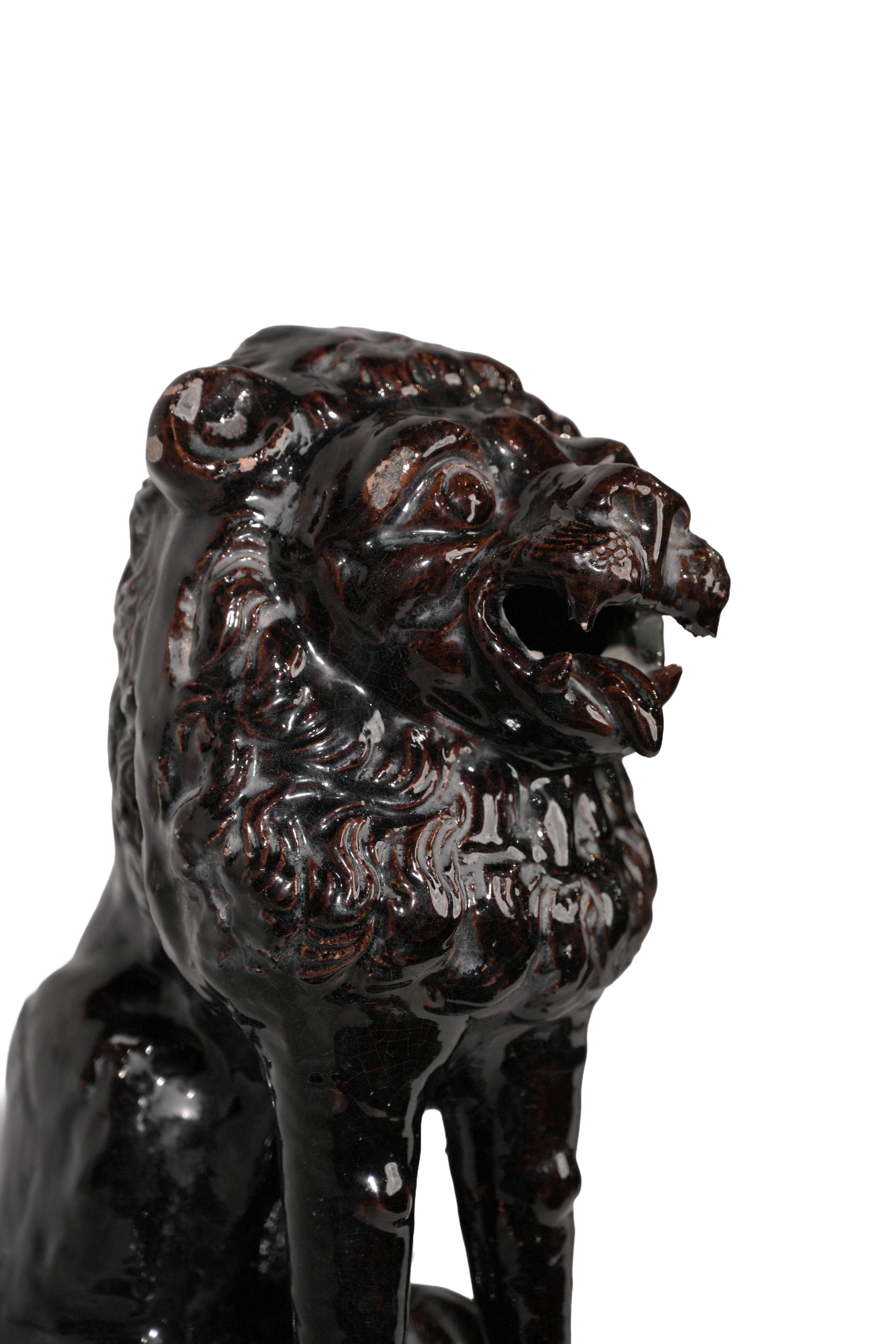 Glazed Guardian Lion Sculpture