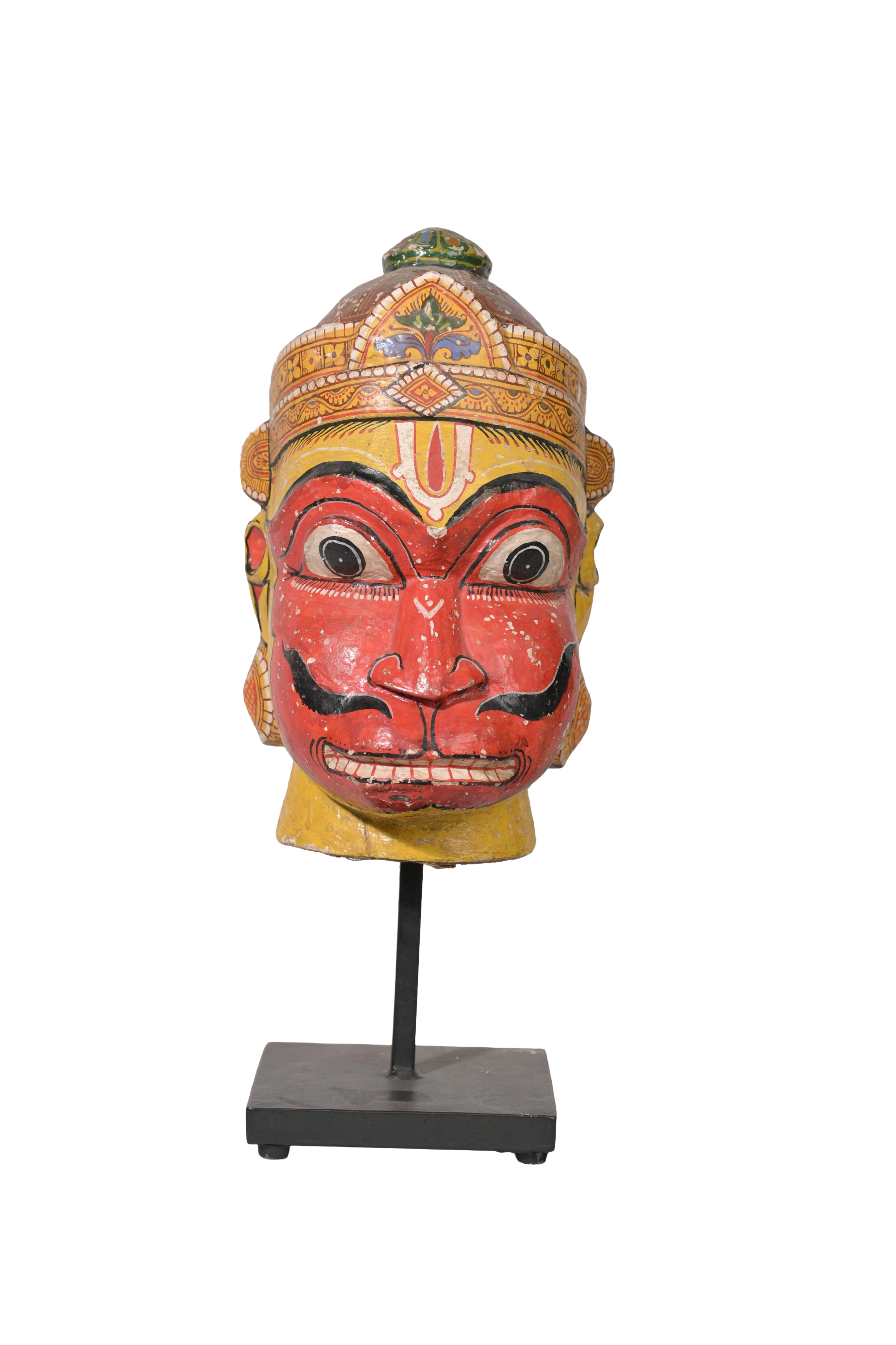 Hand-Painted Hanuman Ritual Mask