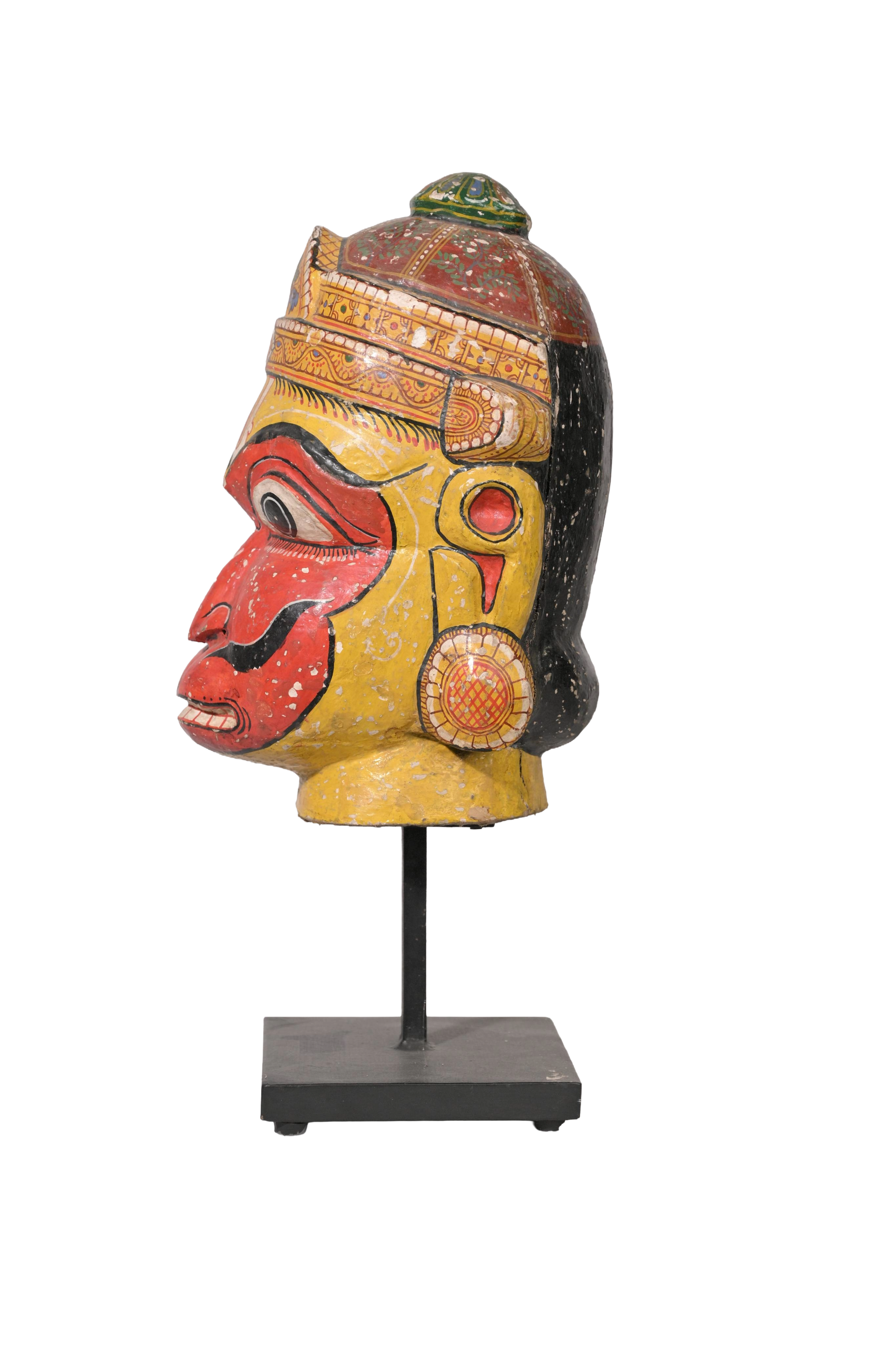 Hand-Painted Hanuman Ritual Mask