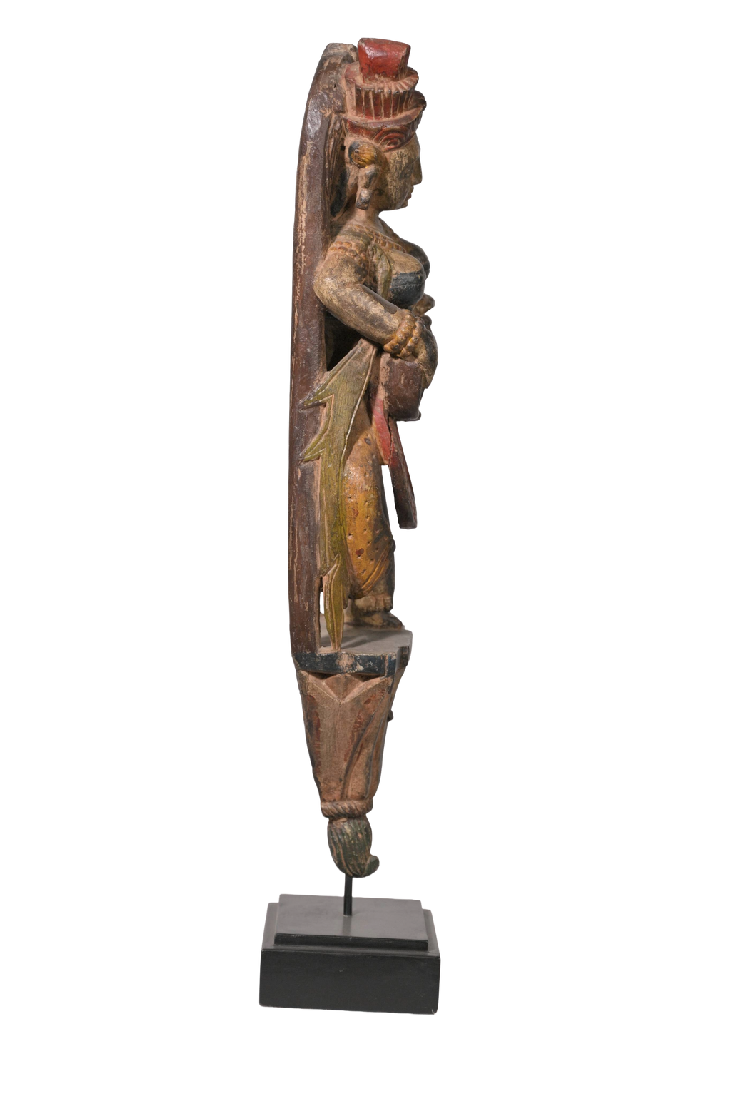 Antique Temple Musician Wall Sculpture Pair