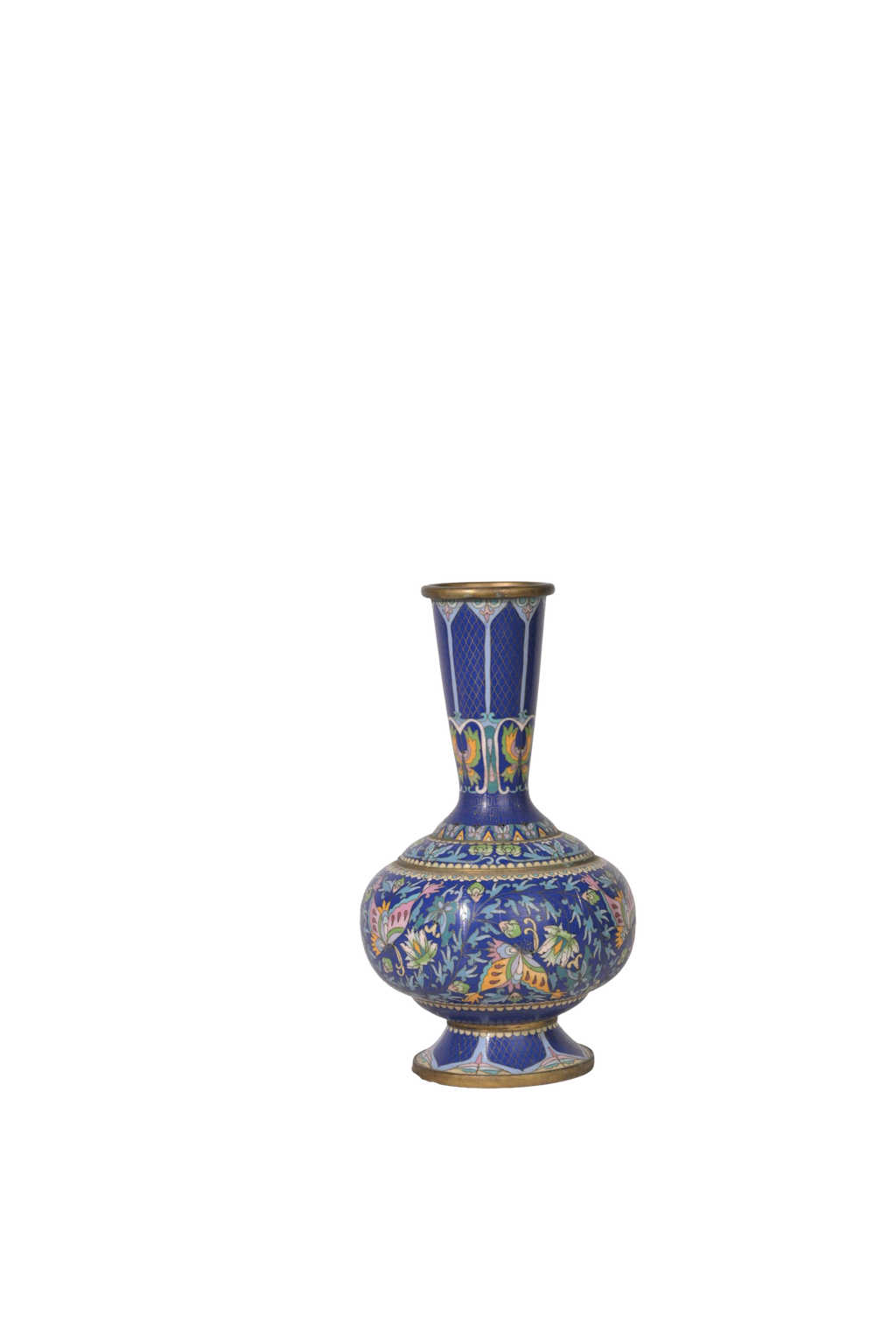 Blue Cloisonné Decorative Vase