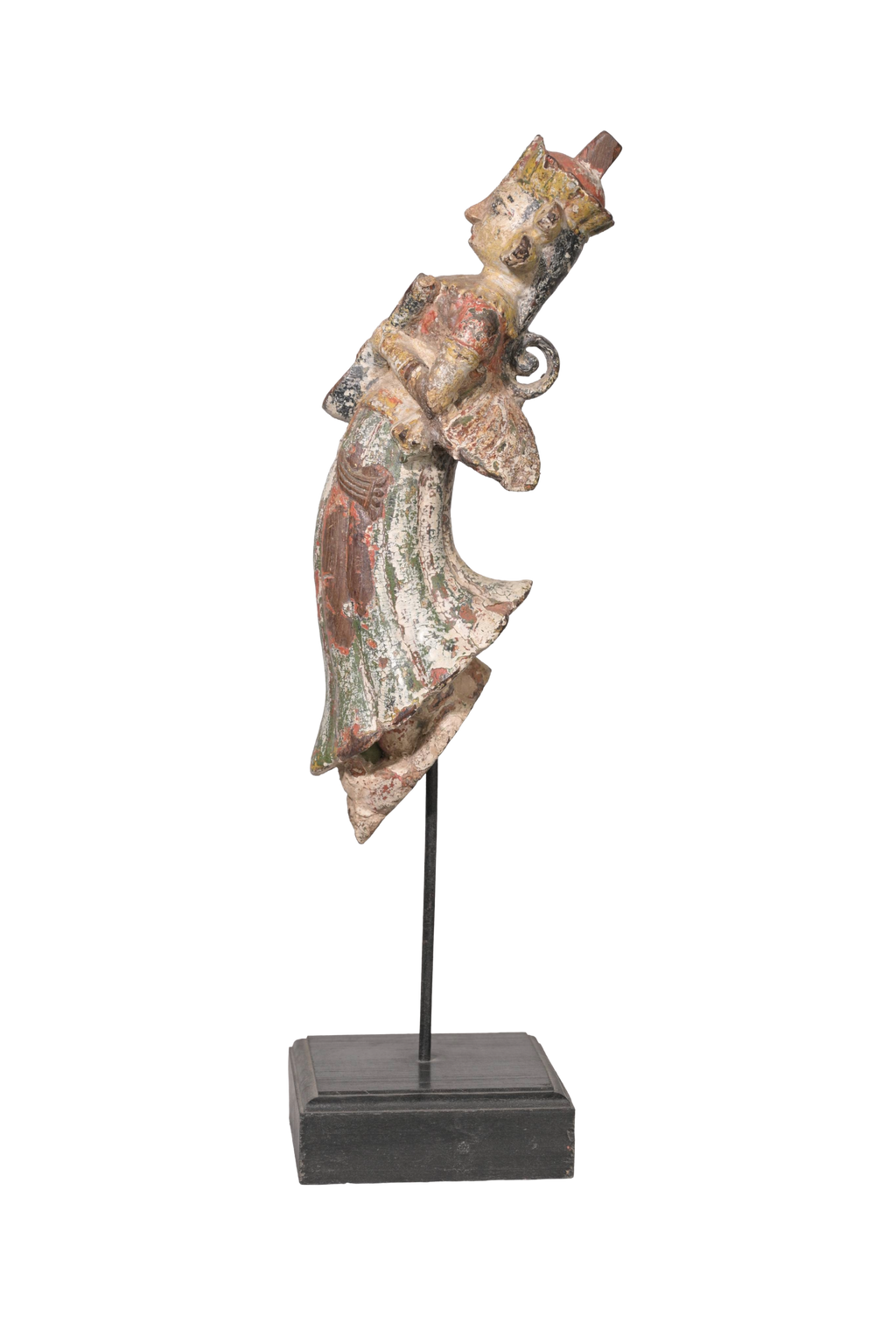 Antique Polychrome Musician Figure