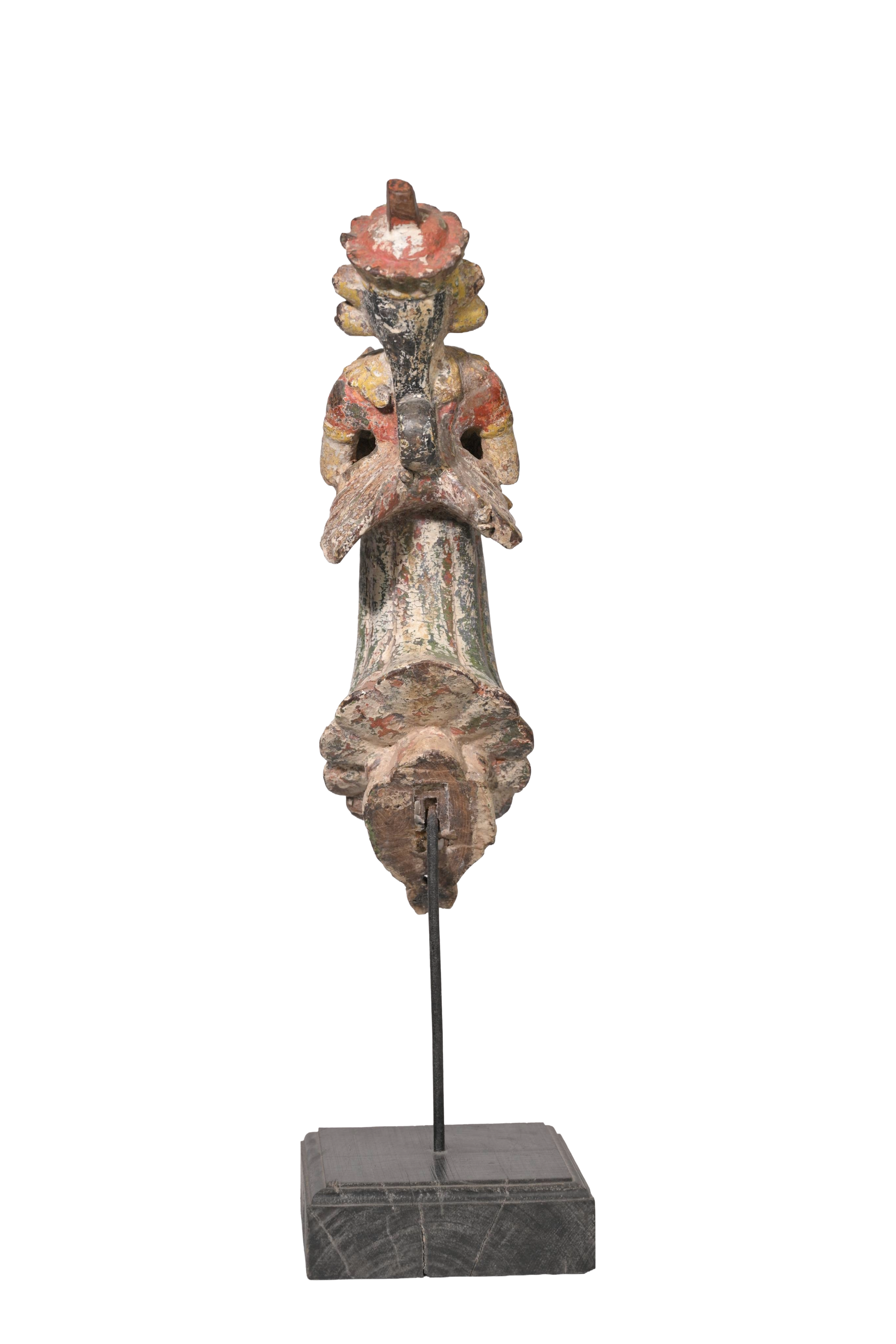 Antique Polychrome Musician Figure