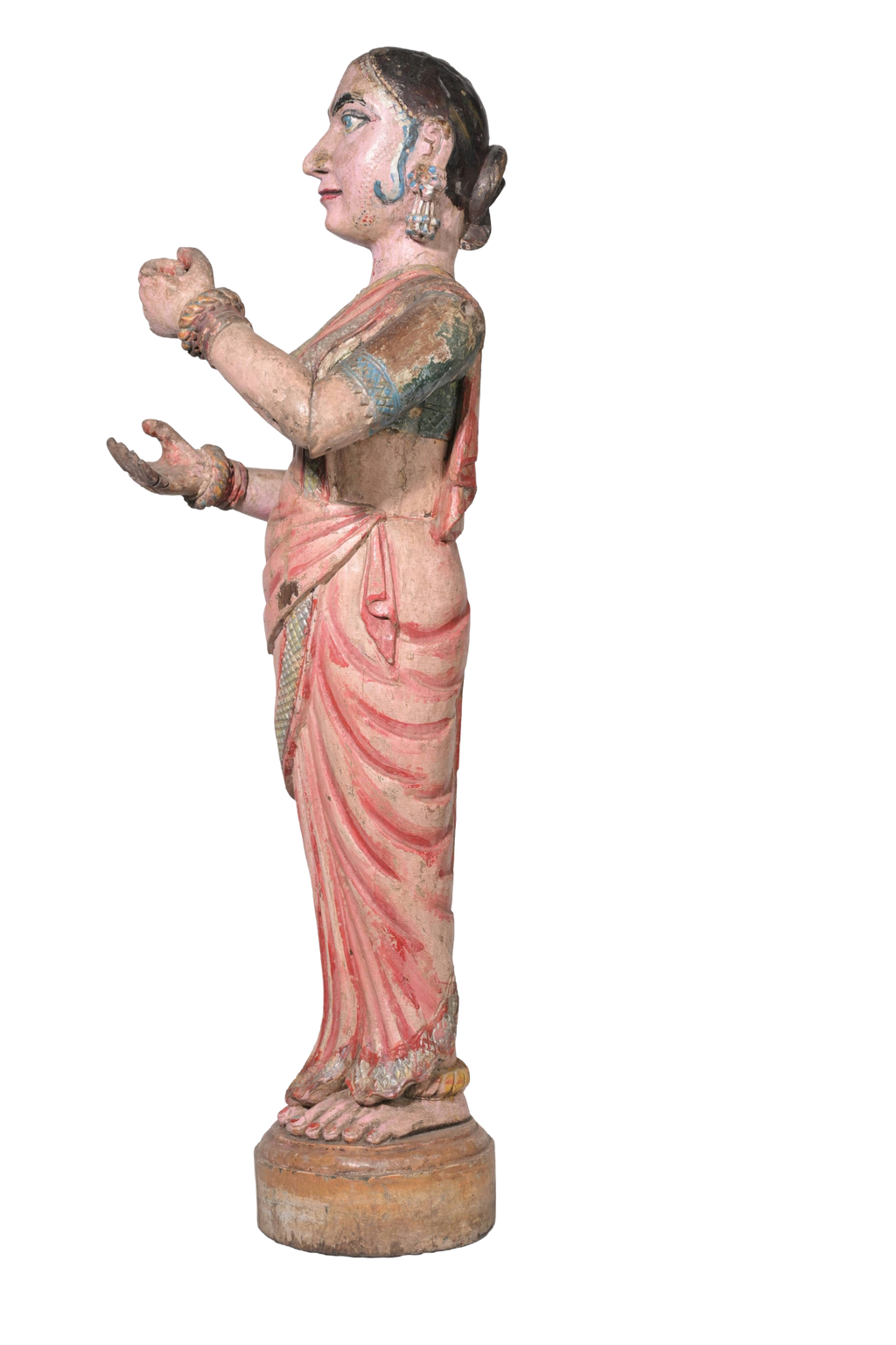 Pink Devotional Lady Sculpture