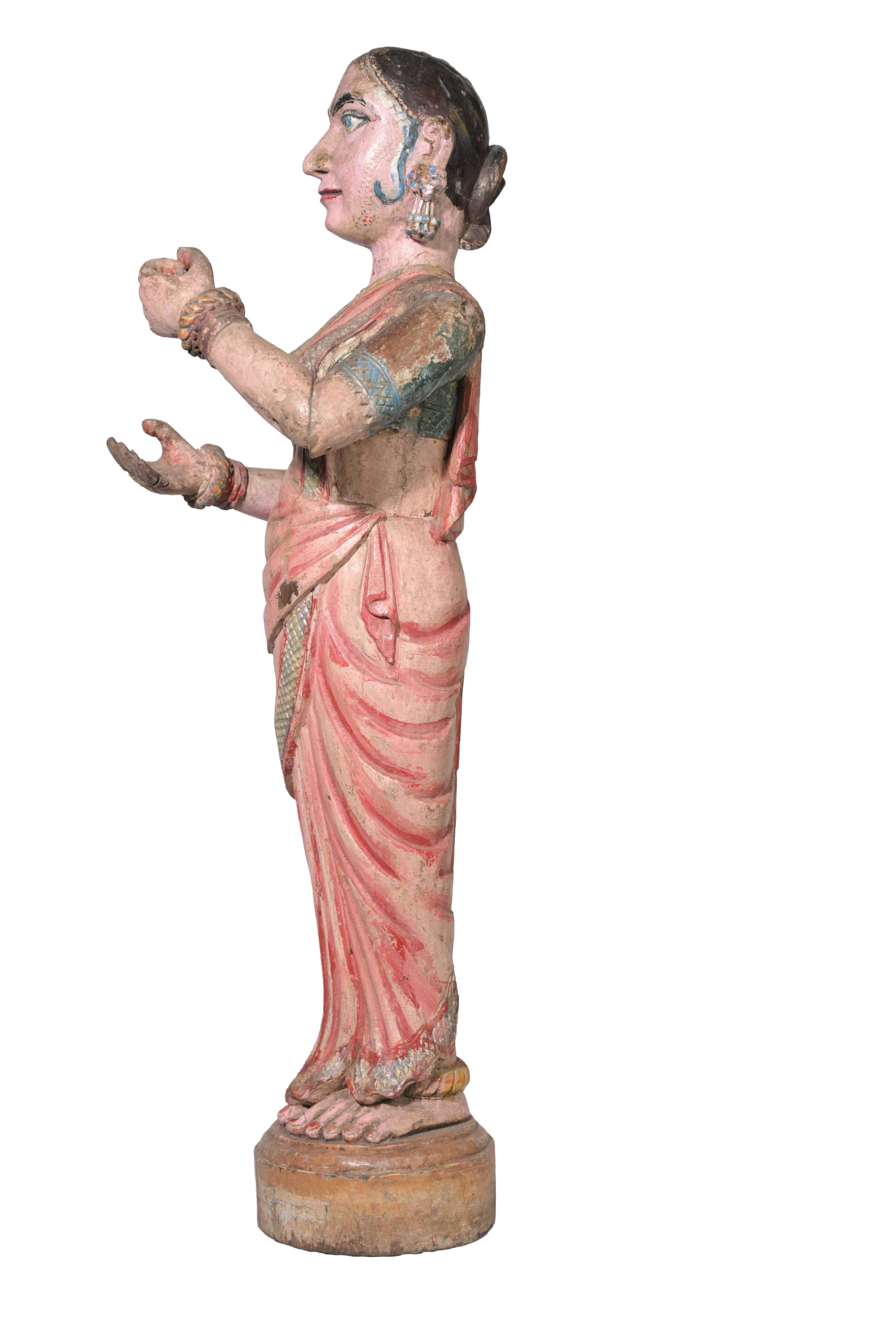 Pink Devotional Lady Sculpture