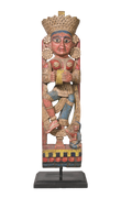 Folk Deity Wooden Panel Sculpture