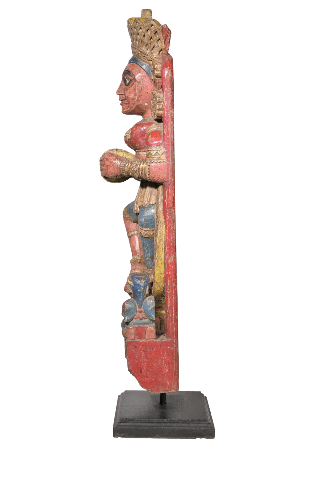 Folk Deity Wooden Panel Sculpture