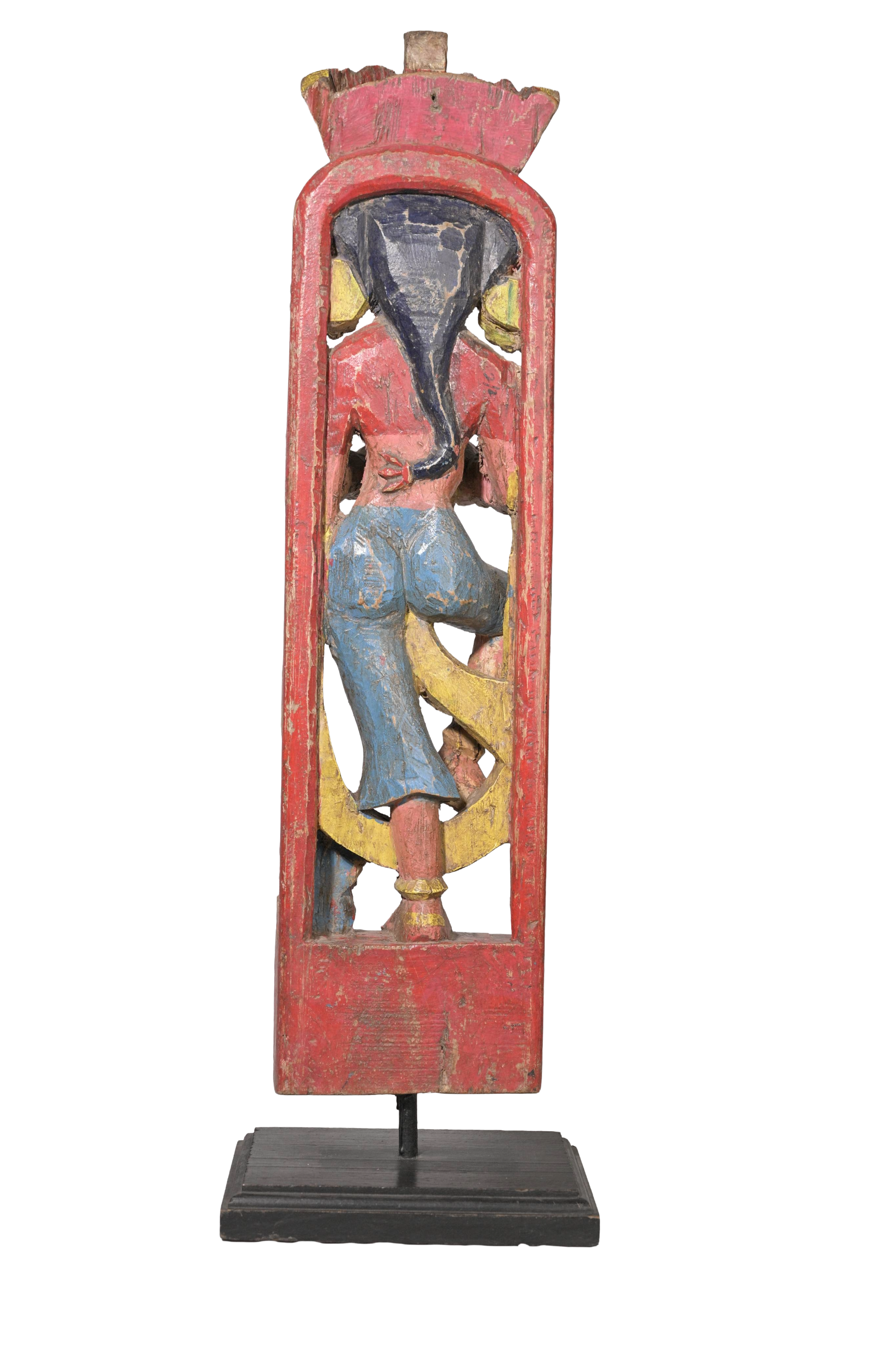 Folk Deity Wooden Panel Sculpture