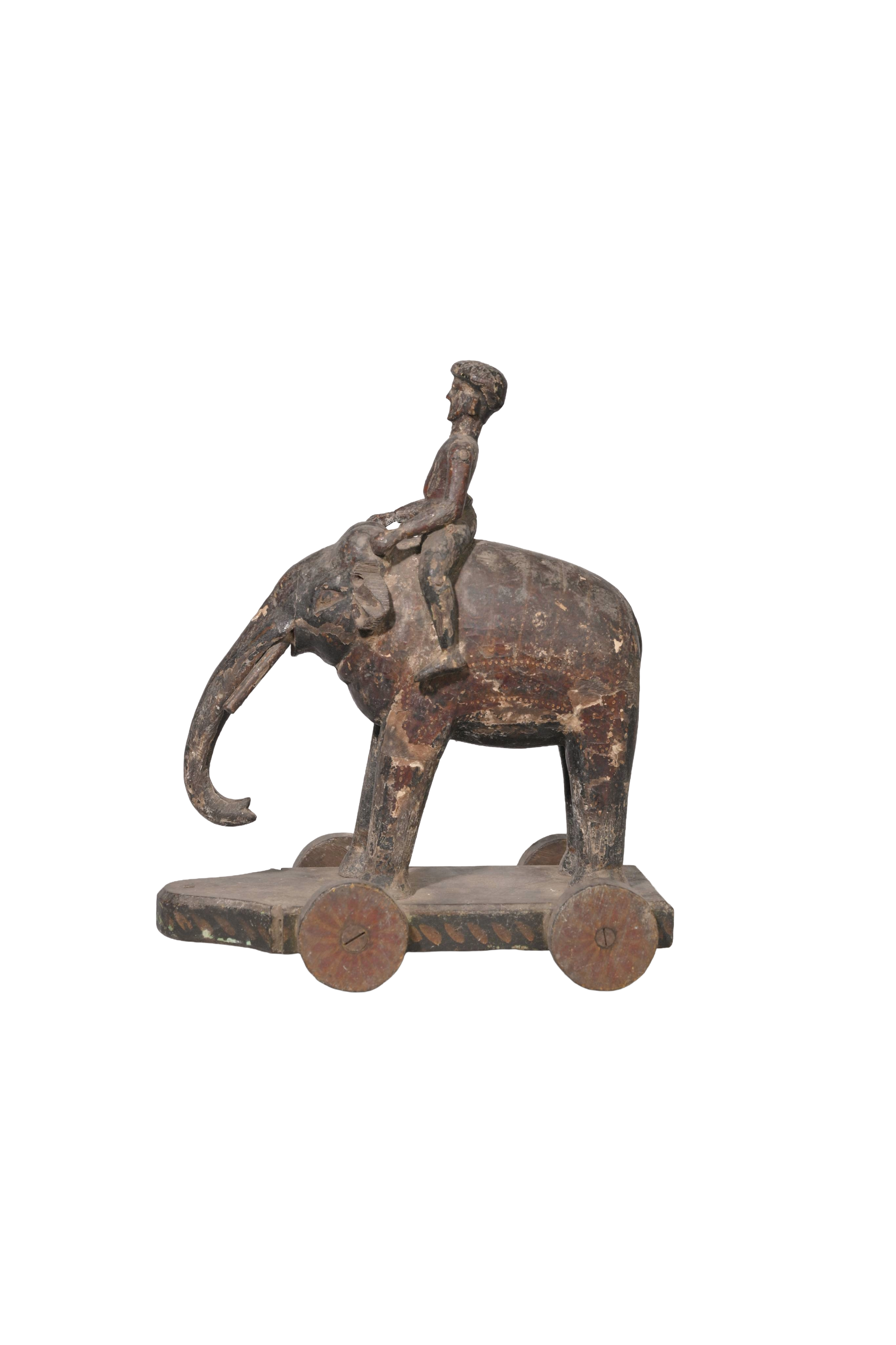 Vintage Elephant Rider Toy Sculpture