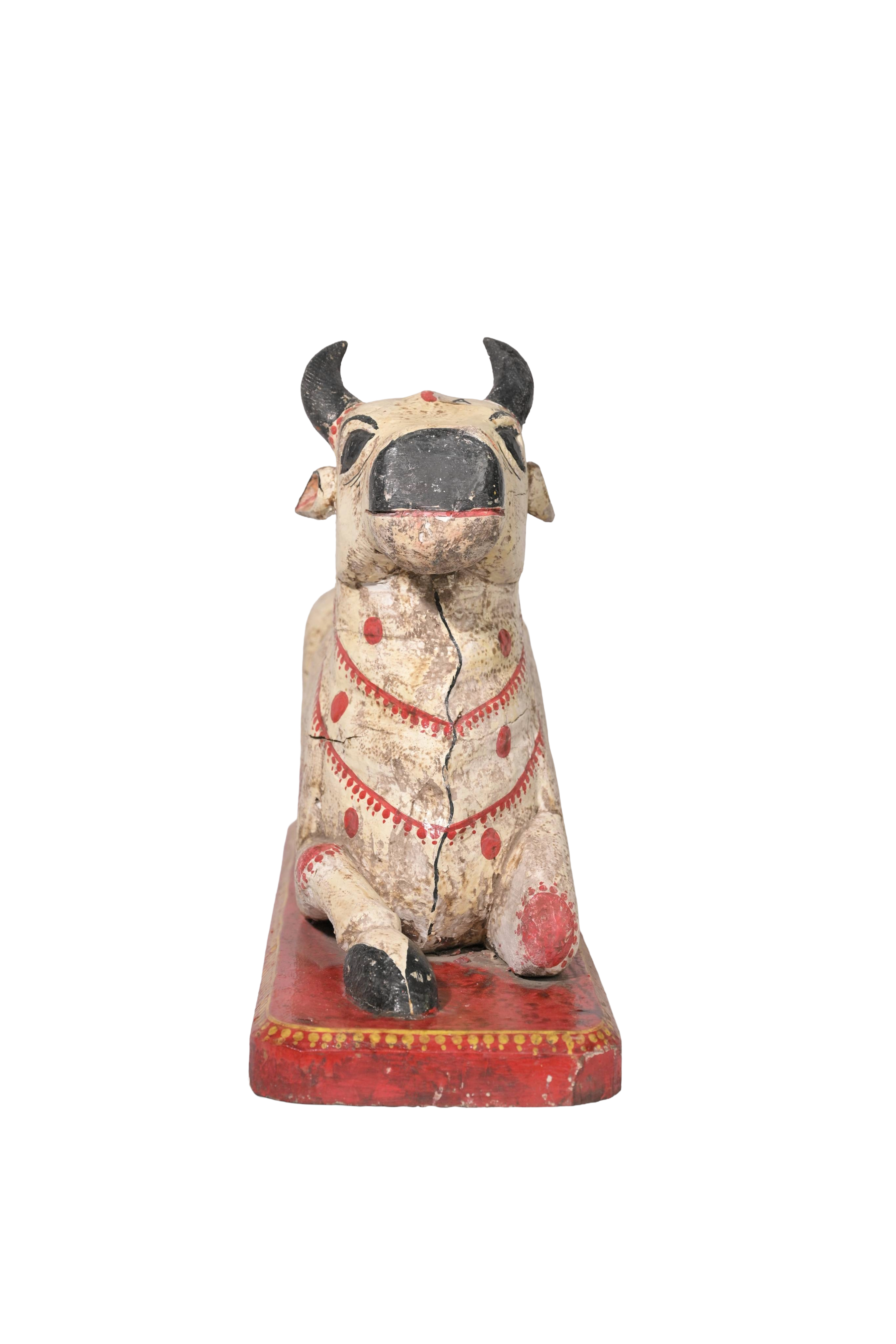 Hand-Painted Nandi Bull Sculpture