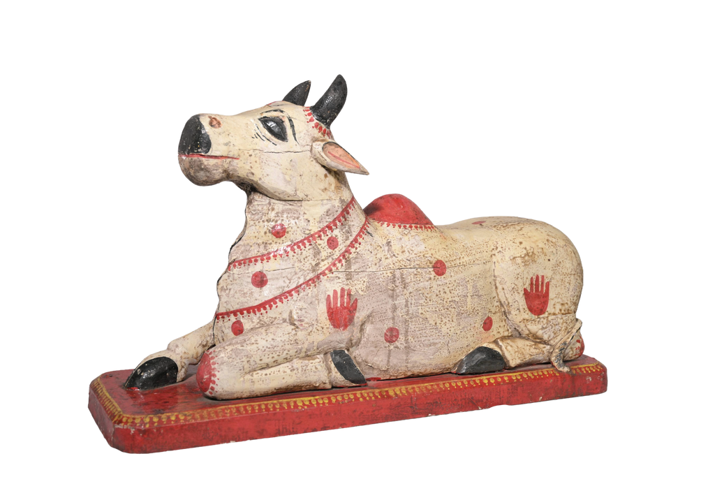 Hand-Painted Nandi Bull Sculpture