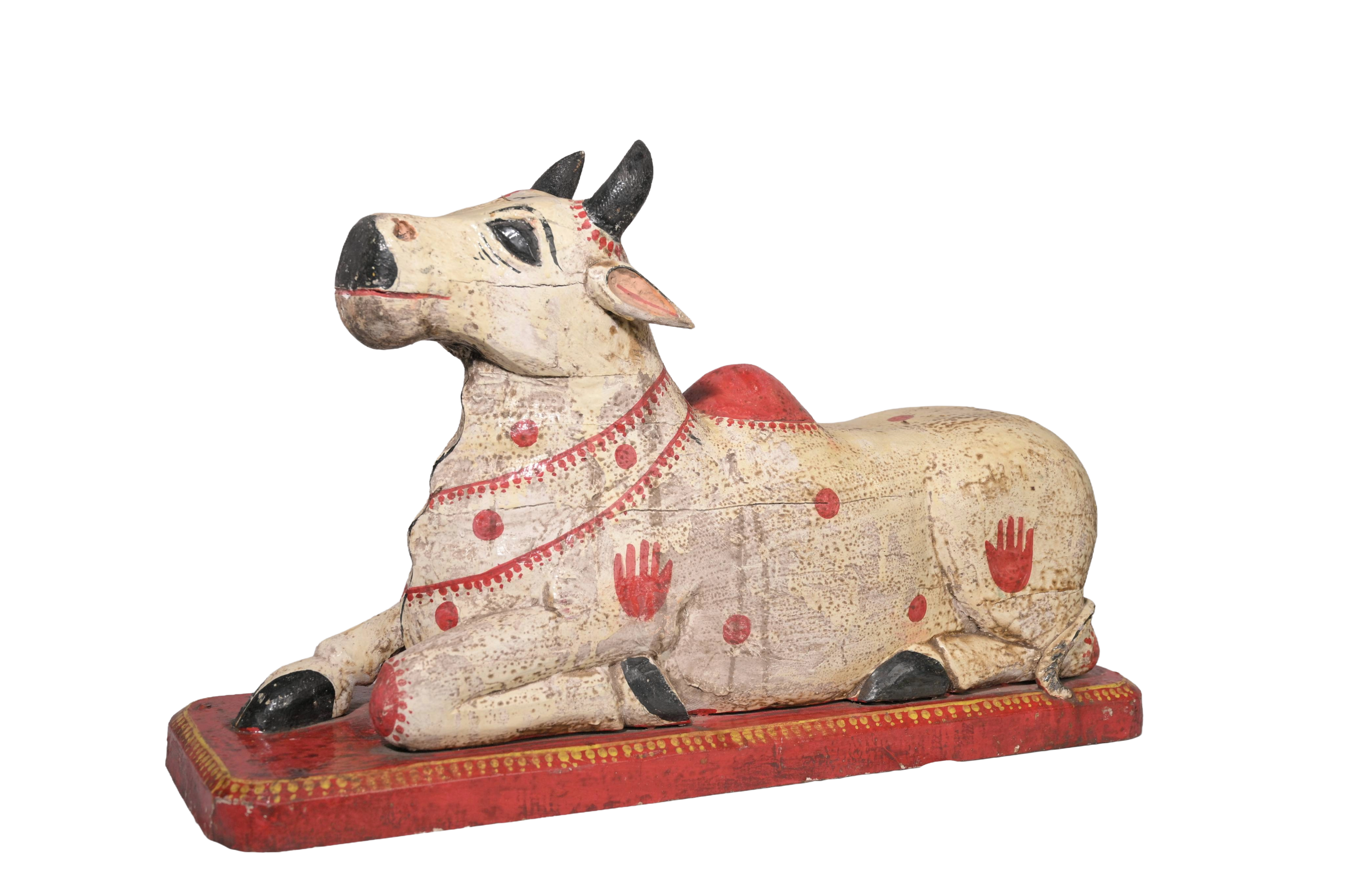 Hand-Painted Nandi Bull Sculpture