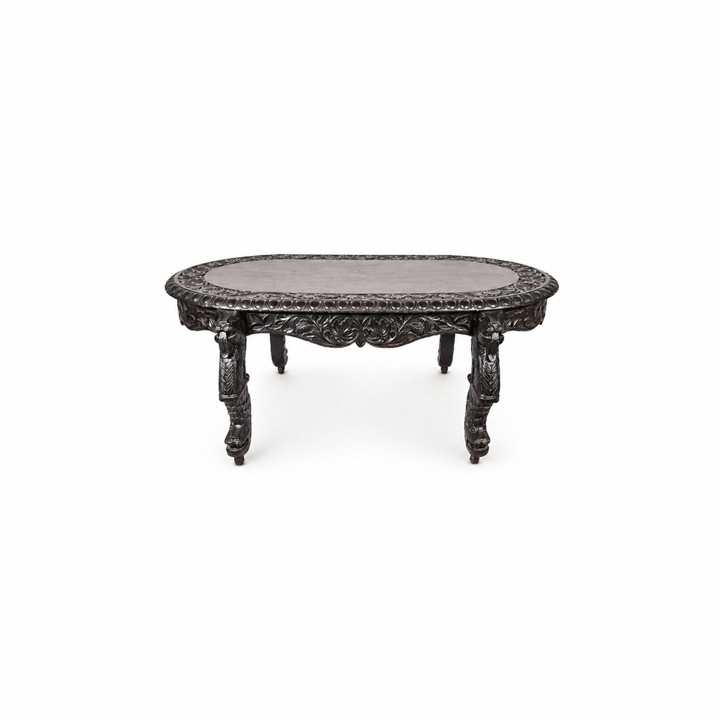 Aurelia Noir Hand-Carved Coffee Table