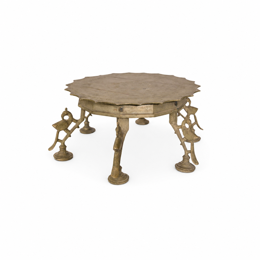 Handcrafted Brass Accent Table