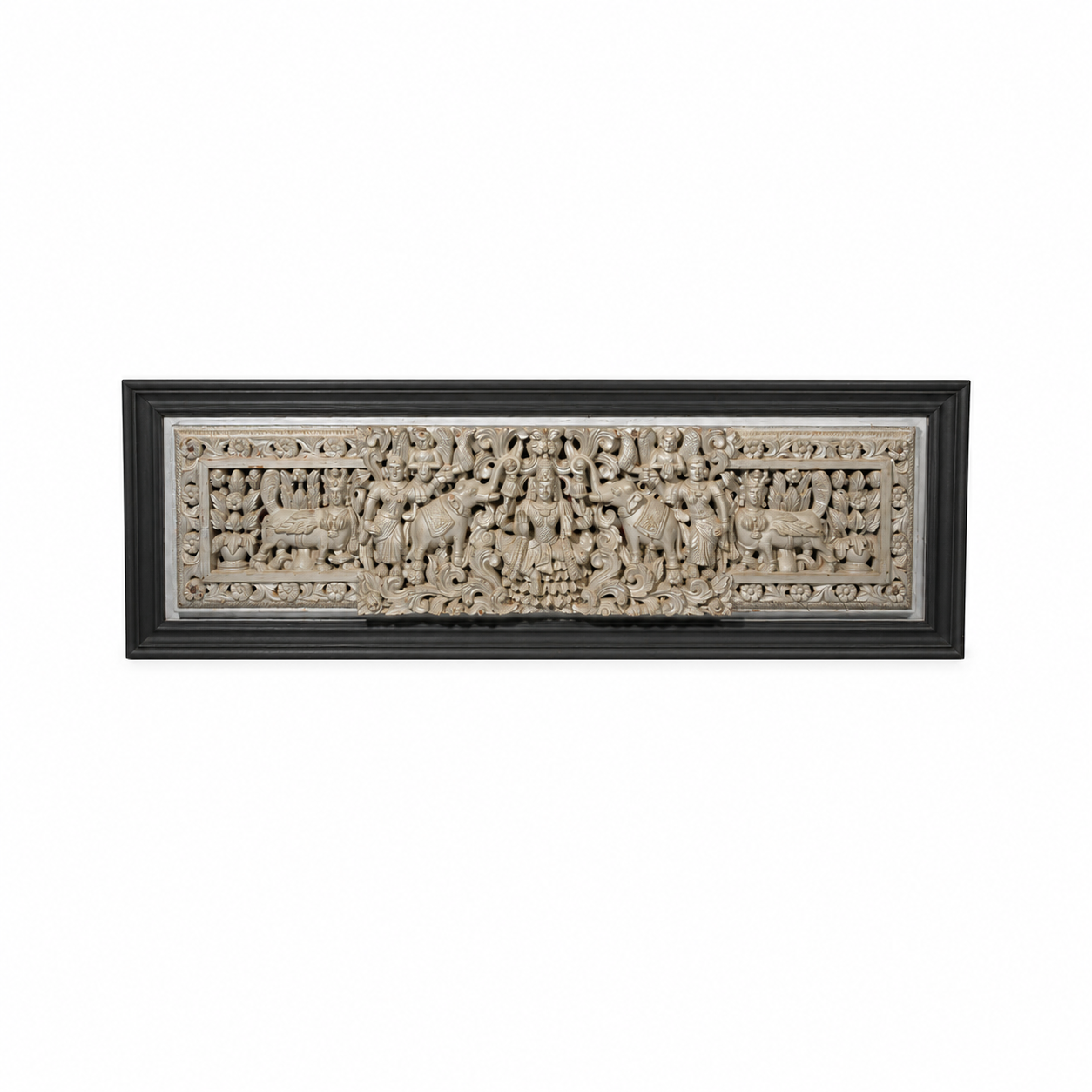 Hand-Carved Divine Temple Panel Wall Art