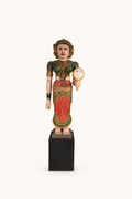 Hand-Painted Royal Lady Wooden Sculpture