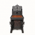 Luxury Antique Hand-Carved Maharaja Writing Desk with Hidden Storage Drawers