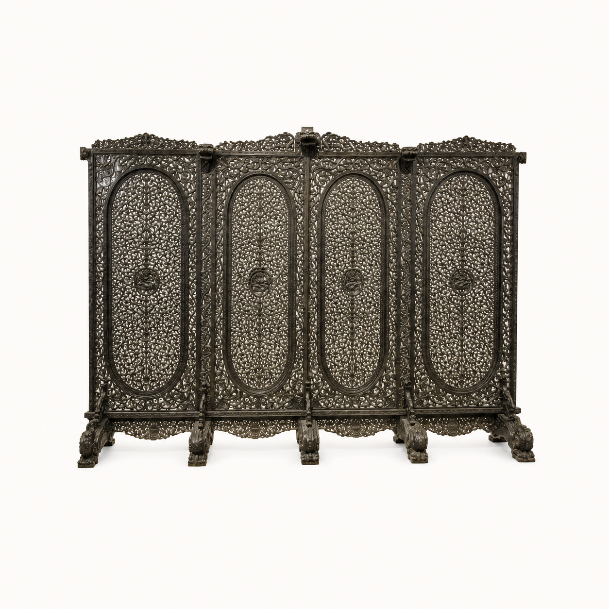 Hand-Carved Heritage Room Divider Screen