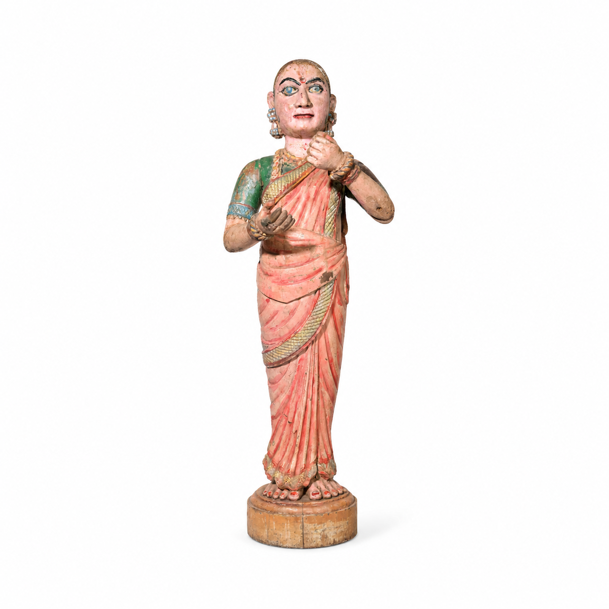 Pink Devotional Lady Sculpture