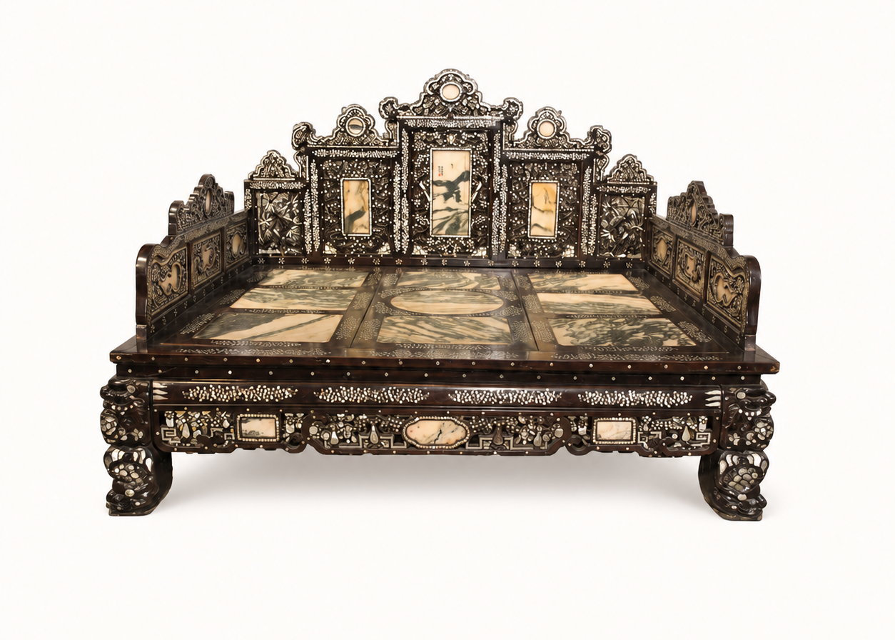 Royal Inlaid wooden Daybed